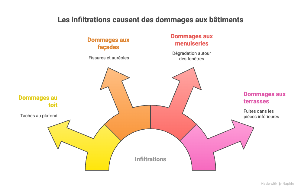 Les infiltrations d'eau causes de graves dommages à votre bâtiment | ArtiHome France 