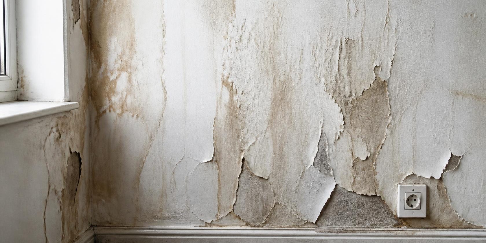 Comment habiller un mur humide temporairement, mur avec taches d'eau avant traitement | Artihome